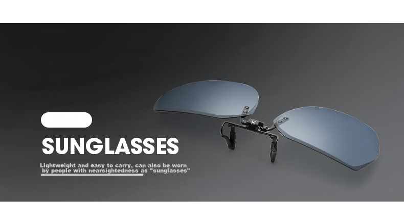HELEN KELLER Sunglasses Clip, Geometric Large Frame Glasses Clip, Driving-Specific Myopia Sunglasses Clip HP823C5 3