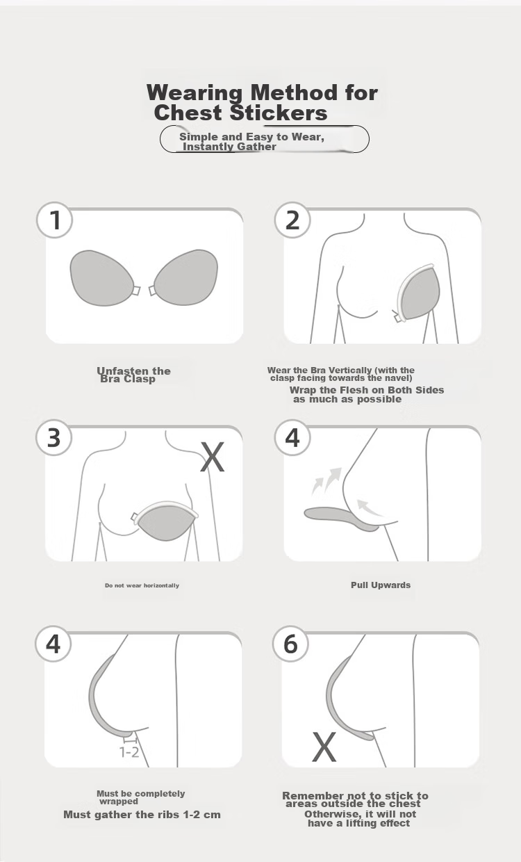 Dushiliren Invisible Bra, Push-Up And Lift, Wireless, Wedding Dress, Swimwear, Underwear, Brassiere, Anti-Slip, Anti-Exposure, Wing-Shaped Chest Pads, C Cup 14