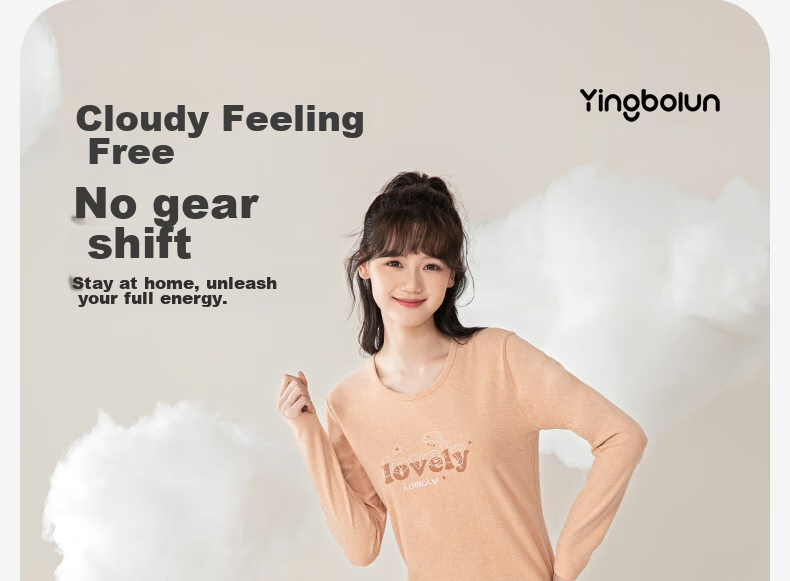 YING BO LUN Girls' Thermal Underwear Set for Autumn And Winter, Pure Cotton Undershirt And Sweater for Female Students, Pajamas And School Uniform Essential 10