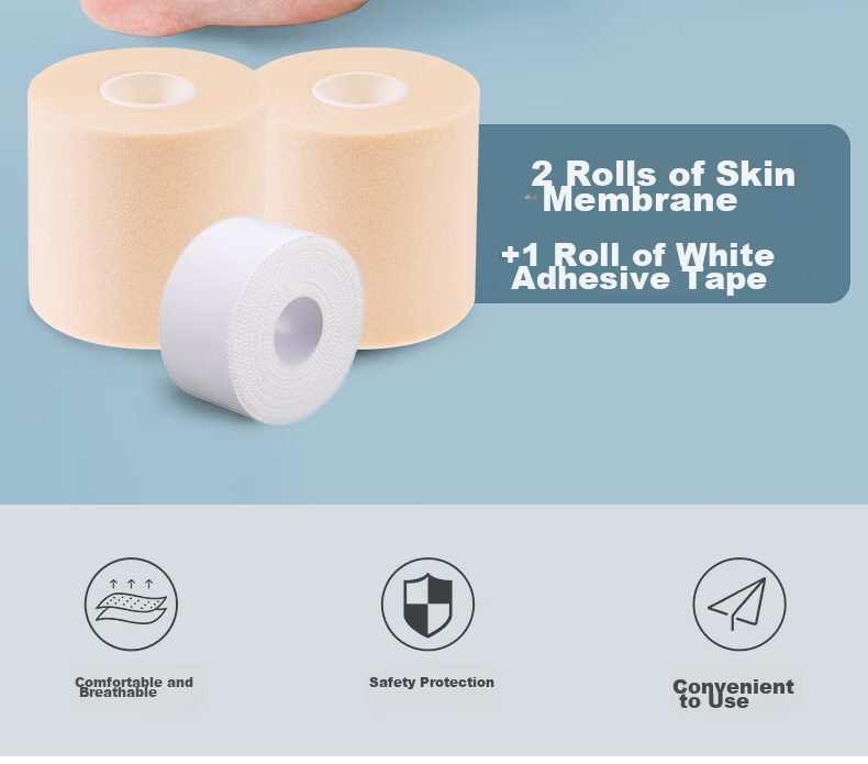 Chidong Skin Film, Sports Bandage, Foot Protector Strap, Ankle Fixation Bandage, Auxiliary Patch for Ankle Injury, Skin-Colored, 6cm*20m 2