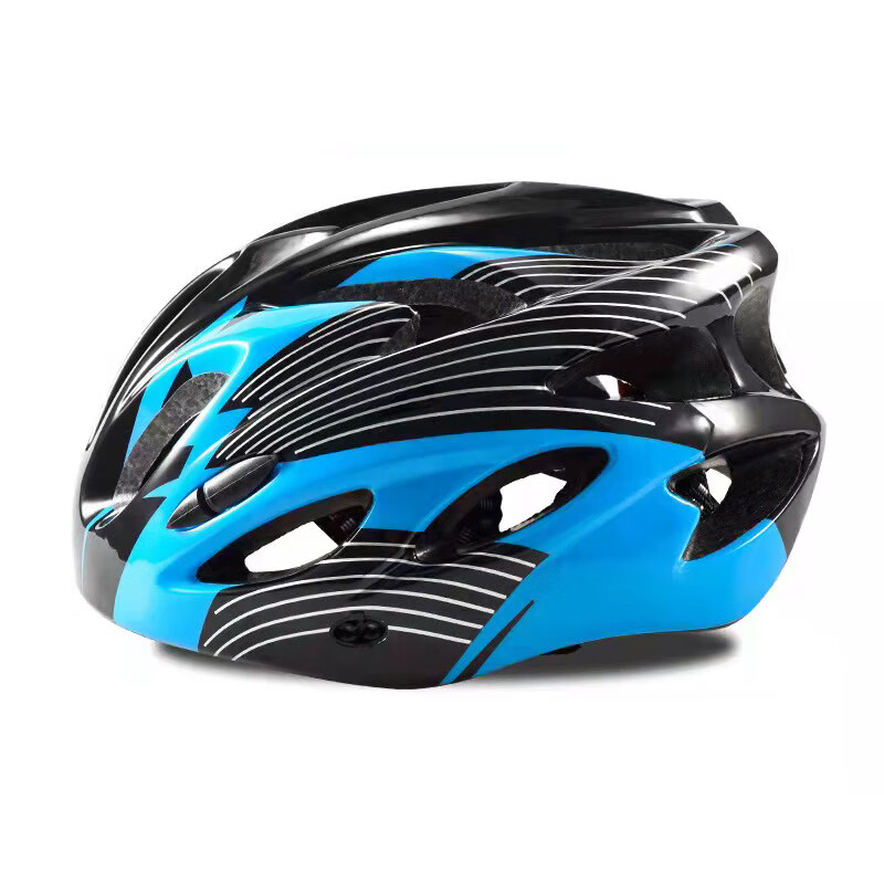 Adandyish Children's Integrated Bicycle Helmet, One-Piece Molded Cycling Helmet, Road Bike Helmet for Boys And Girls, Bicycle Equipment, Cool Blue Black