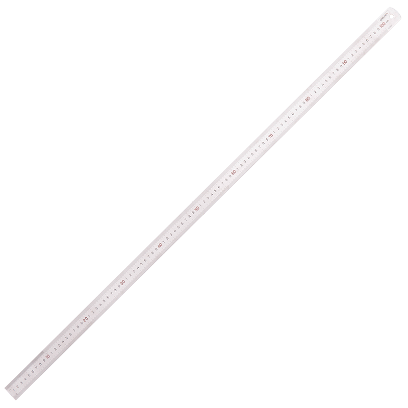 Deli Stainless Steel Straight Ruler with Scale, Metric Scale Straight Ruler, Drawing Steel Ruler, Carpenter's Ruler, Measuring Ruler, 100cm