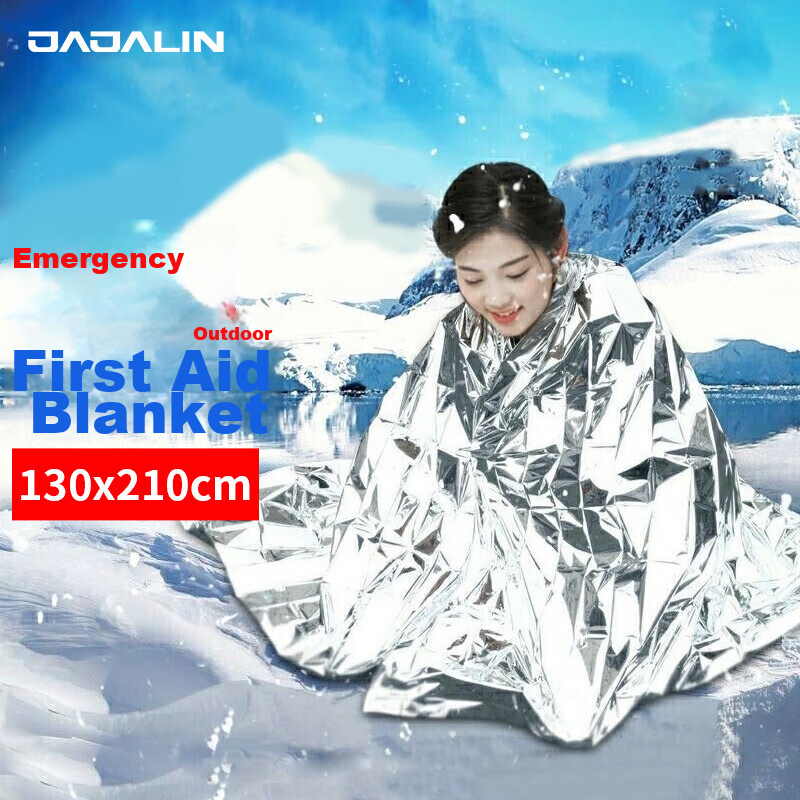 JAJALIN Emergency Blanket, Thermal Blanket, Outdoor Hiking Camping Survival Blanket, Silver Sun Protection PET Multi-Purpose Aluminum Foil Thermal Emergency Blanket