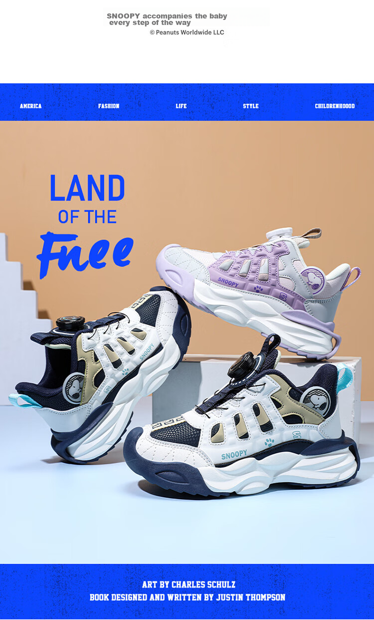 SNOOPY Children's Sneakers, Kids' Sports Shoes, Trendy Wear-Resistant Dad Shoes, Casual Running Shoes for Boys And Girls, 0131 Purple, Size 28 1
