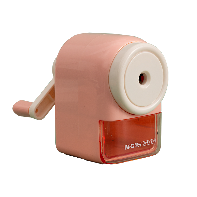 M&G Stationery Hand-Crank Pencil Sharpener with 5 Adjustable Settings, Elementary School Student Rotary Pencil Sharpener, Pencil Cutter, Learning Tool APS906J2 Pink