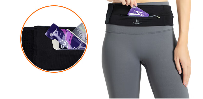 Flipbelt [Magic Tape Zipper Style] Men's And Women's Sports Running Waist Pack Belt Marathon Gear, Black, Adjustable Versio 14