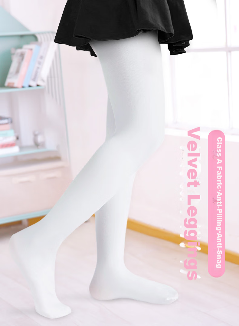 Disney Children's White Dance Socks for Girls, 2-Pack, Velvet Stockings, Kids' Tights, Baby Practice Socks, Girls' Leggings Socks, SM31112, Size S 2
