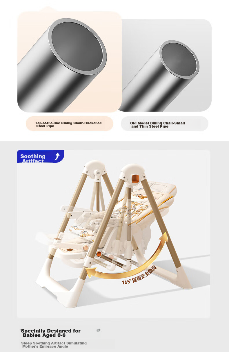 BeBeMorning Baby High Chair, Infant Feeding Chair, Foldable Dining Table And Chair Set, Lightweight Home Use Chair 2