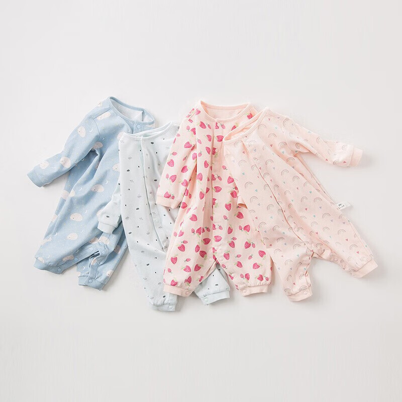DAVE & BELLA Baby Romper Spring And Autumn Wear, Newborn Cotton Bodysuit, Infant Onesie, Baby Crawling Suit