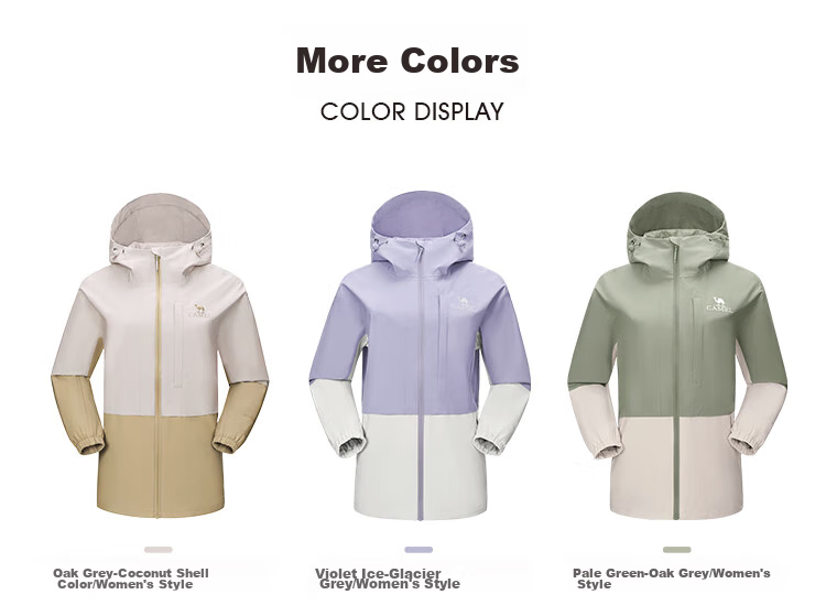 CAMEL Women's Triple-Protection Windproof And Waterproof Jacket, Spring And Autumn New Style, Hooded Casual Outdoor Coat 8