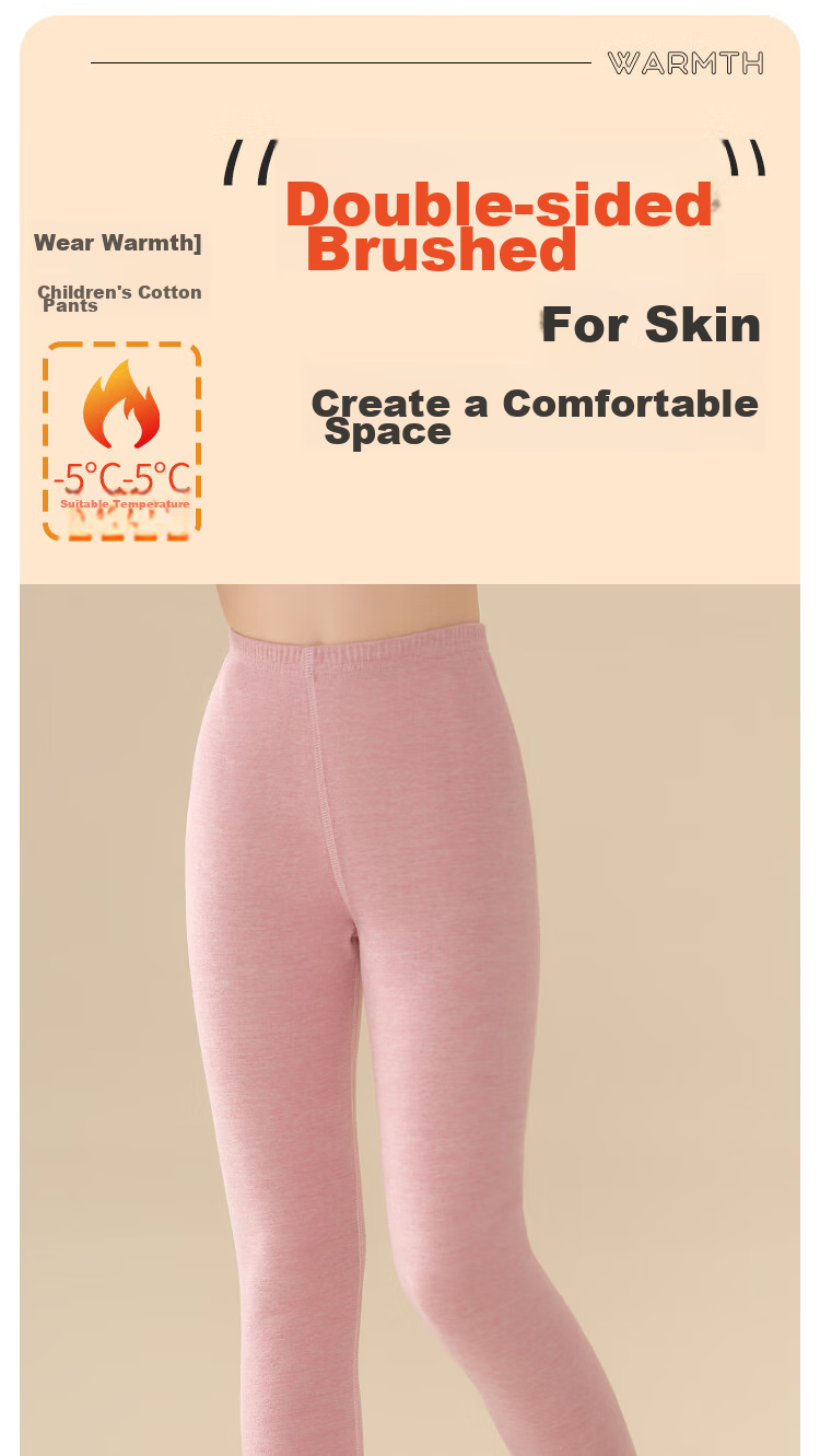 LangSha [Double-Sided Brushed] Children's Thermal Pants, Girls' Autumn Trousers, for Older Kids And Teens, Home Cotton-Padded Pants, School Uniform Essential 1