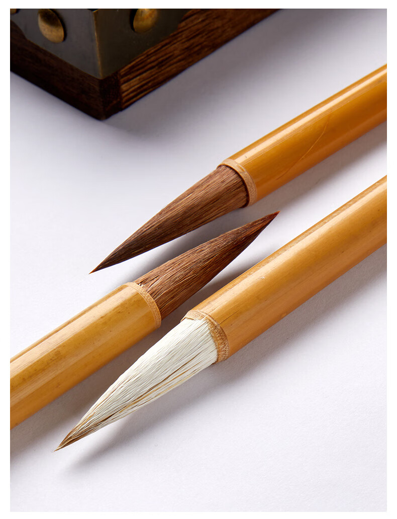 Liupinshuyuan Mixed Hair Calligraphy Brush Set for Beginners' Chinese Calligraphy And Painting - Small Regular Script, Medium Regular Script, Large Regular Script, And Running Script [Set of 3 Premium Brushes] 14