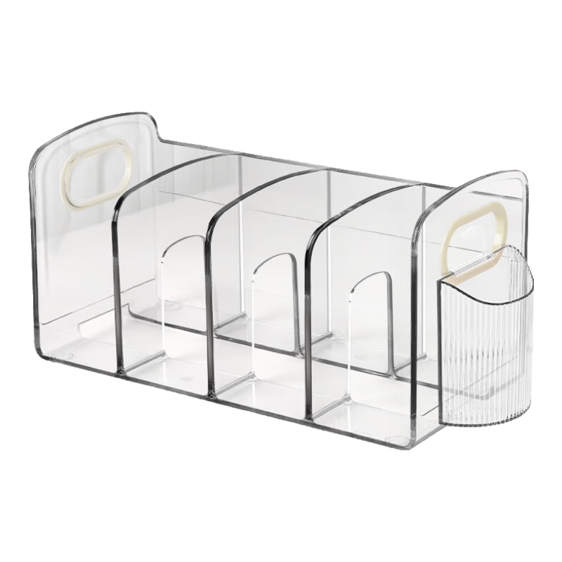 Shuxing Bookend with Pen Holder, Desktop Bookshelf, Tabletop Storage Rack, Transparent Book Separator, Book Clip Stand, Book Block, Acrylic Student Book Desk Organizer Shelf