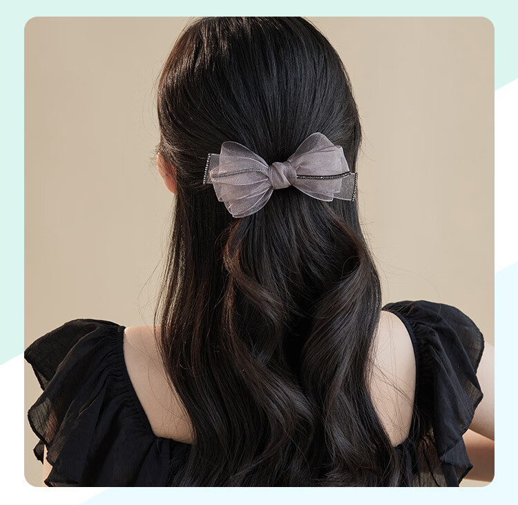 CHIMERA Korean Organza Bow Hair Clip, Ponytail Barrette, Half-Up Hairpin, Hair Accessory for Women, Mid-Autumn Festival Gift 4