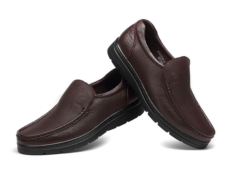 LAORENTOU Men's Leather Business Casual Slip-On Shoes Durable Comfortable Black 38 87201760 22