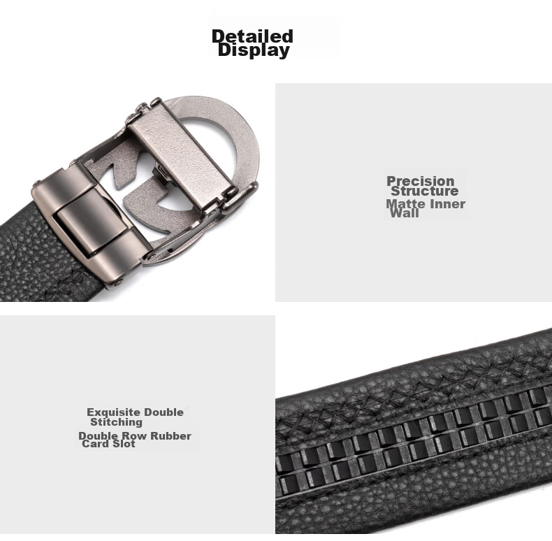 Aokang Men's Automatic Buckle Belt, Top-Grain Leather, Business Trouser Belt, Birthday Gift for Husband 13