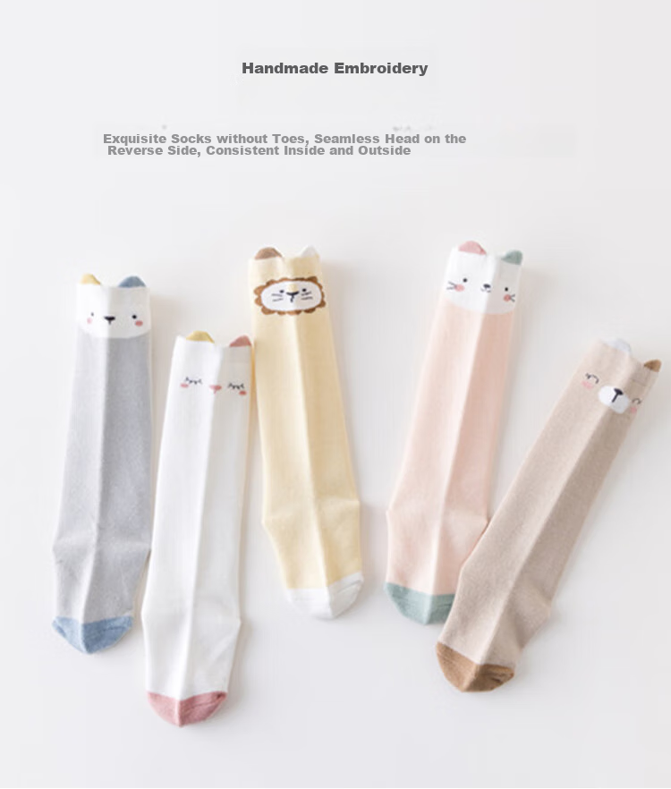 Aibaoshi Baby Socks Spring And Autumn Style, 0-1 Year Old Infant Over-Knee Long Socks, Newborn Socks, Size S, 3 Pairs Pack, Animal Pattern S569 8