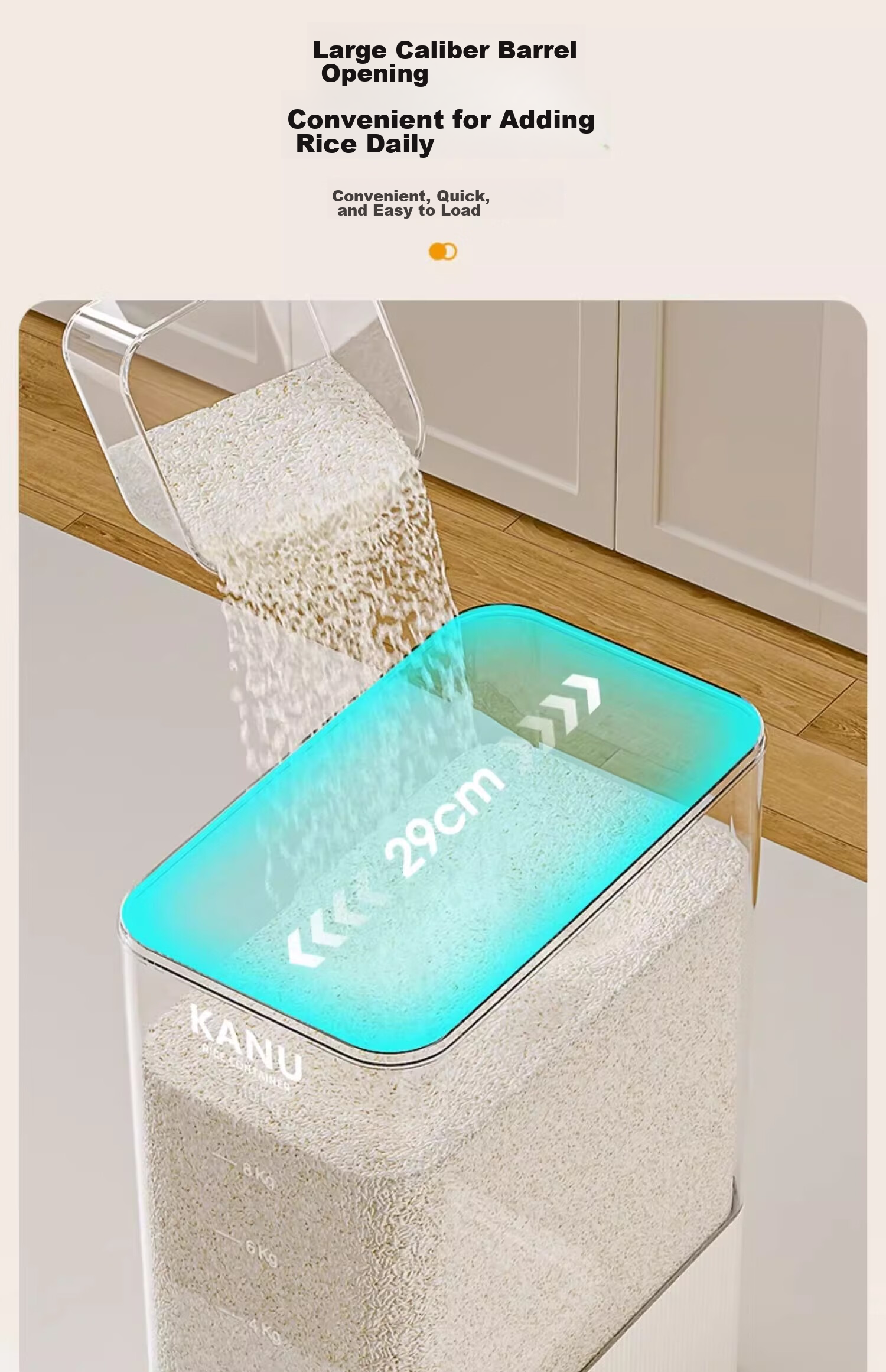 Jiadu Rice Container for Home Use, 2024 New Model, Insect-Proof, Moisture-Proof, Sealed Rice Bin, Rice Storage Container, Rice Grain Storage Box 8