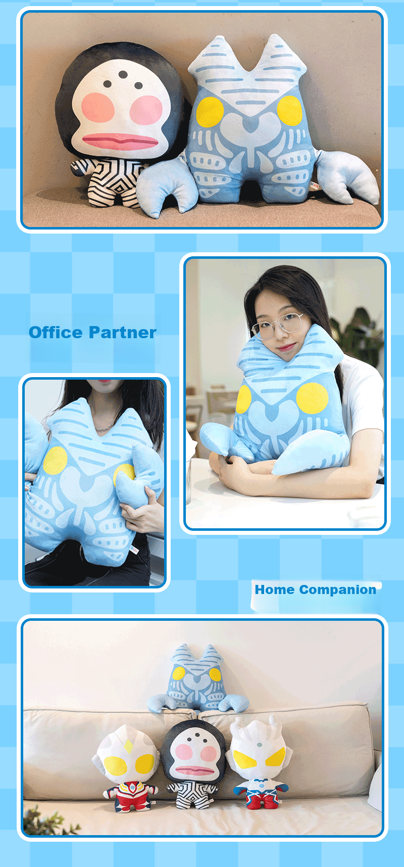 LDCX Ultraman Tiga Plush Doll Toy Large Q Version Pillow for Boys And Girls Birthday Gift 5