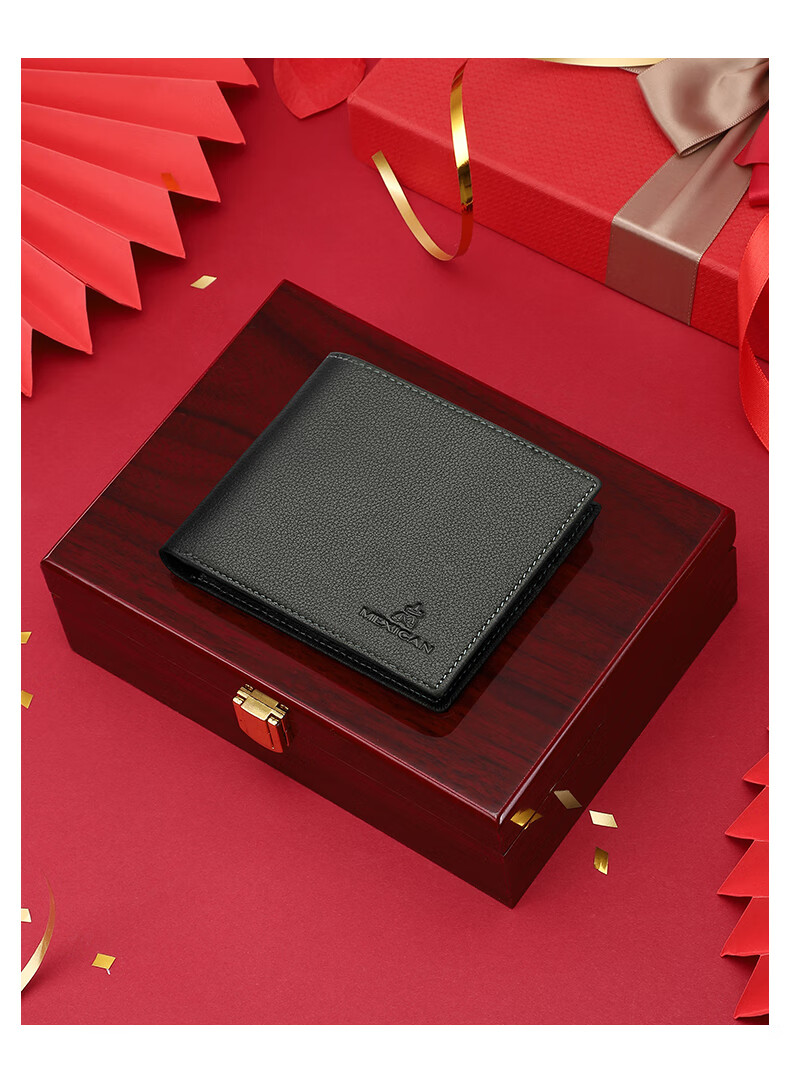 MEXICAN Men's Wallet, Genuine Top-Grain Leather, Multi-Card Slots, High-End Gift Box, Birthday Present for Men And Fathers 3