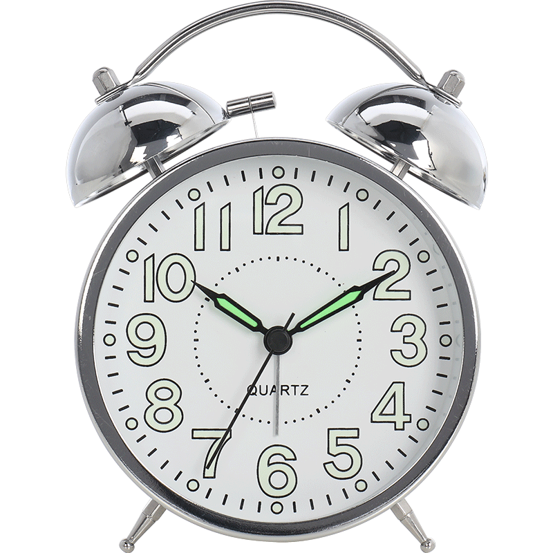 Hense Luminous Alarm Clock with Loud Mechanical Bells, for Children And High School Students, Extra Loud, Bedside Table Desktop Silent Clock HA26