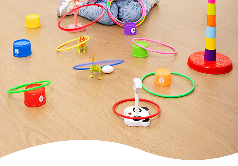 COODORA Ring Toss Toy for Children, Outdoor Educational Interactive Tower Building Toy for Ages 3-6, Personalized Interactive Gift 4