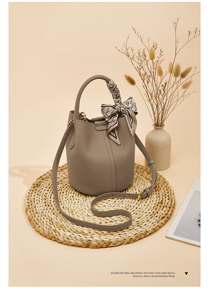 FOXER Genuine Cowhide Women's Large Capacity Bucket Bag Handbag Shoulder Crossbody Bag Christmas Gift for Girlfriend 2