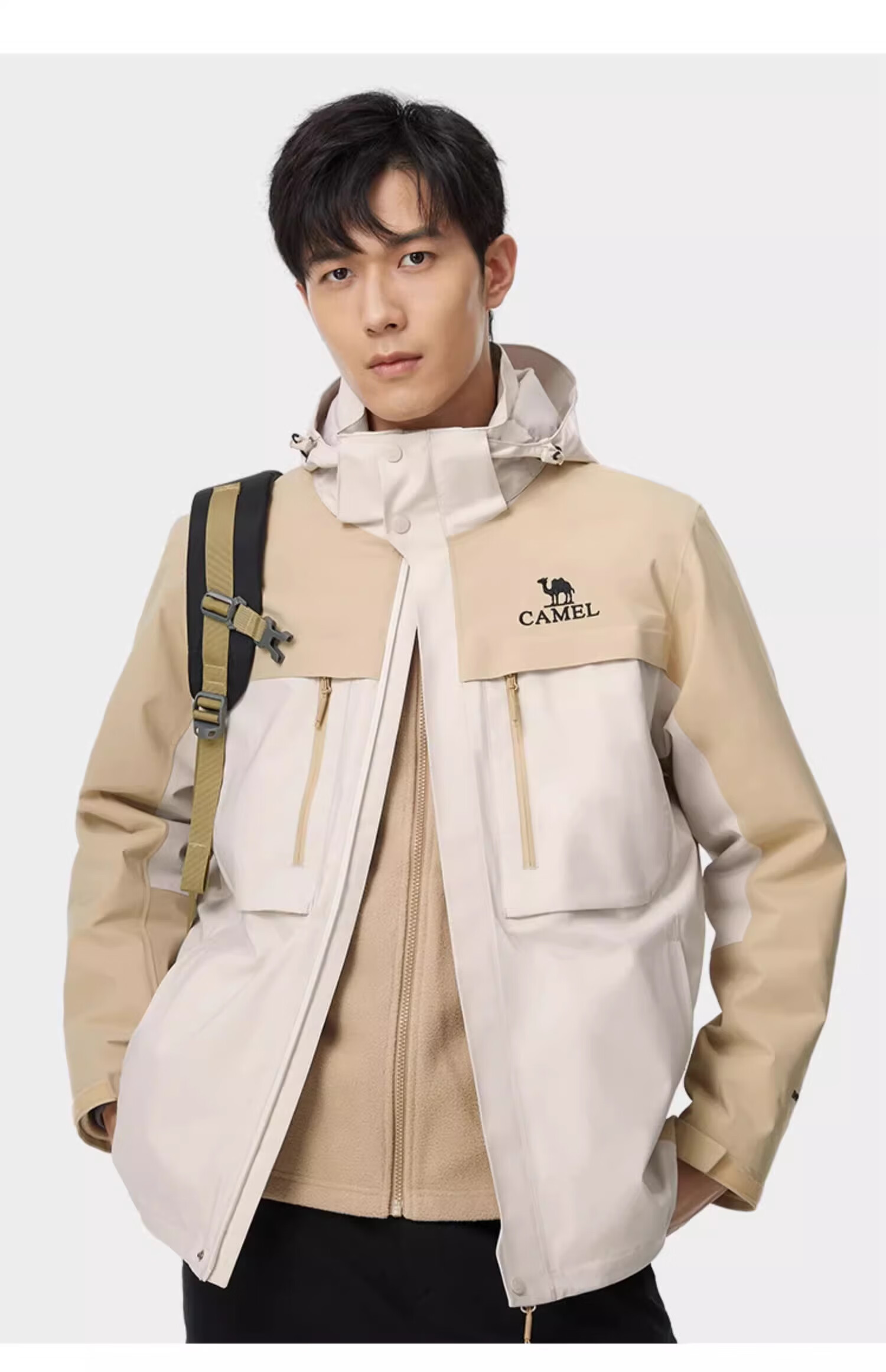 CAMEL Panda Three-Proof Windbreaker, Unisex Professional Oil-Resistant Waterproof Three-In Mountaineering Jacket A13CA6aB018 29