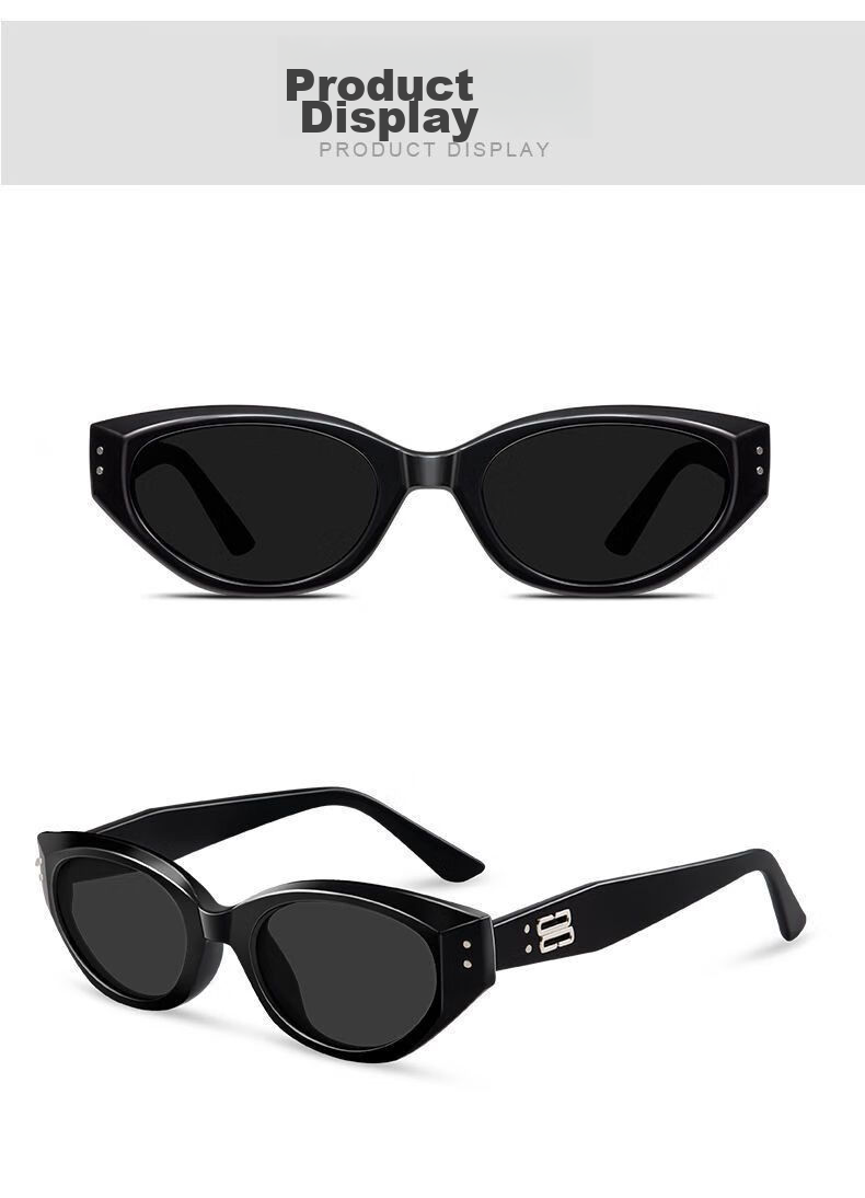Cuntiandaofu Cat Eye Sunglasses, Vintage Cat Eye Sunglasses for Women, High-End GM Sunglasses, Black Frame with Gray Lenses 13