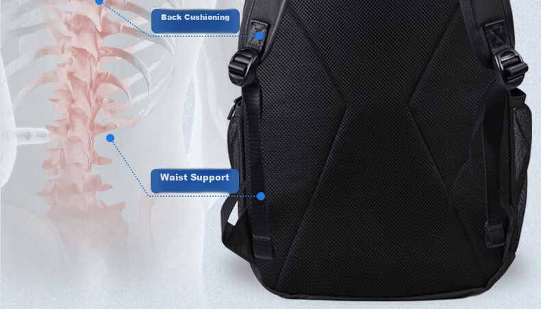 Li-Ning Backpack, High School Student Backpack, Unisex Shoulder Bag, Middle School Laptop Bag, Outdoor Travel Bag, Large Capacity Hiking Backpack, Black 15