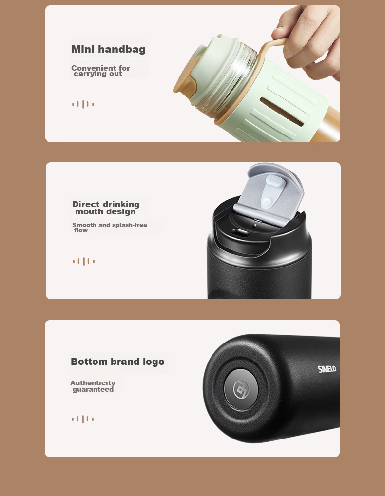 SIMELO French Press Coffee Filter Cup, Cold Brew Pot, 316 Stainless Steel Insulated Mug, Seattle White, 470ML 13