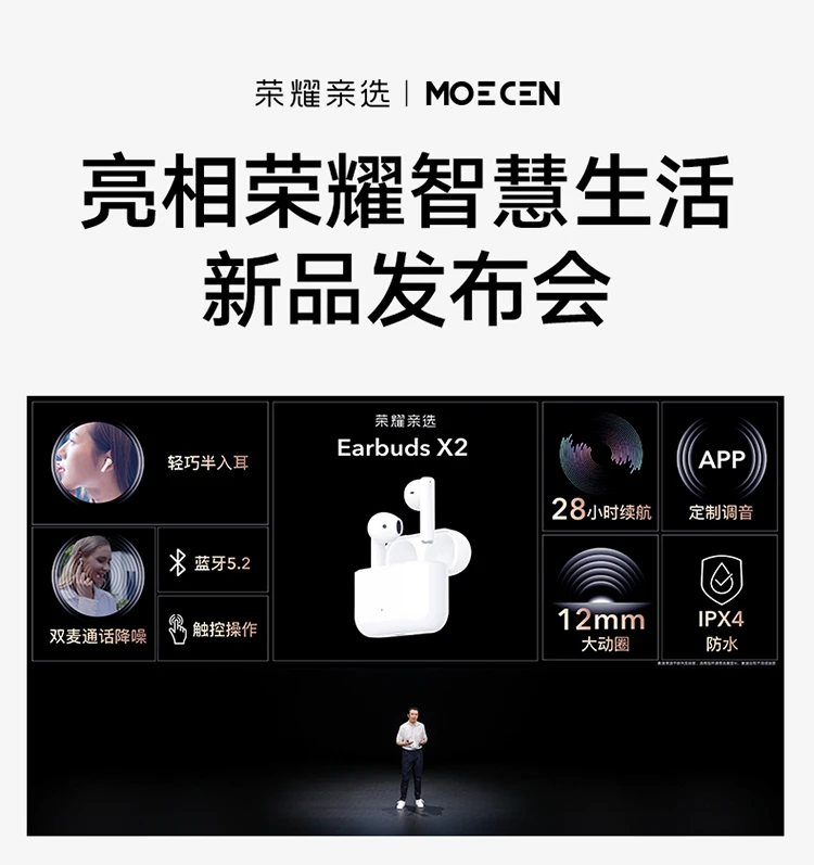Honor Pro Choice Earbuds X2 True Wireless TWS Bluetooth Headphones Call Noise Cancellation/28h Long Battery Life/Valentine's Day Gift Compatible with Apple Huawei Xiaomi Phones Honor Pro Choice Earbuds X2 True Wireless TWS Bluetooth Headphones Call Noise Cancellation/28h Long Battery Life/Valentine's Day Gift Compatible with Apple Huawei Xiaomi Phones