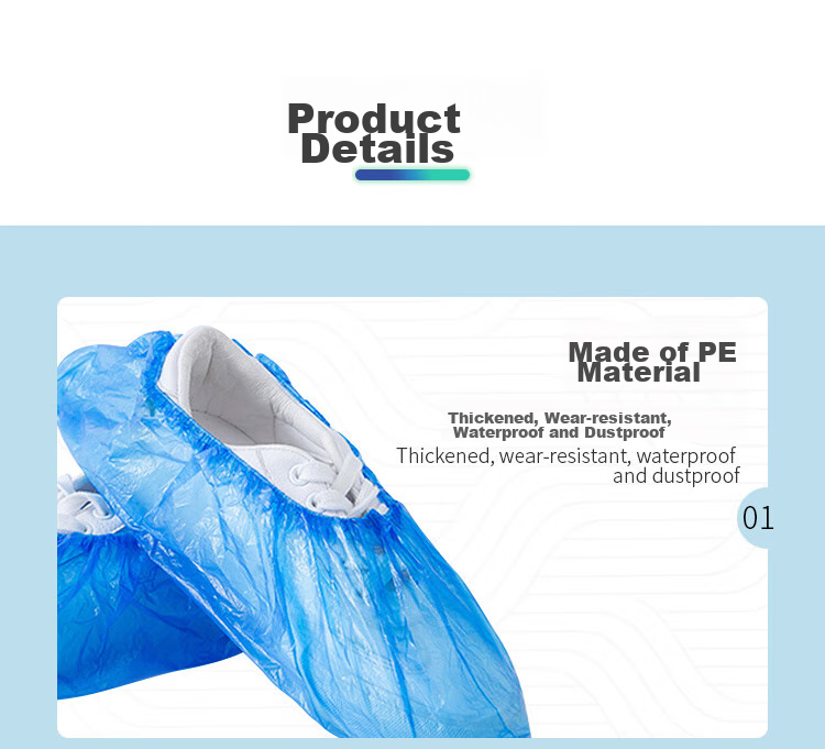 AMS Disposable Shoe Covers Dustproof Thickened Non-Woven Fabric Factory Cleanroom Laboratory Breathable Dustproof Wear-Resistant Non-Slip Foot Covers 100pcs/Pack Unisex White 16