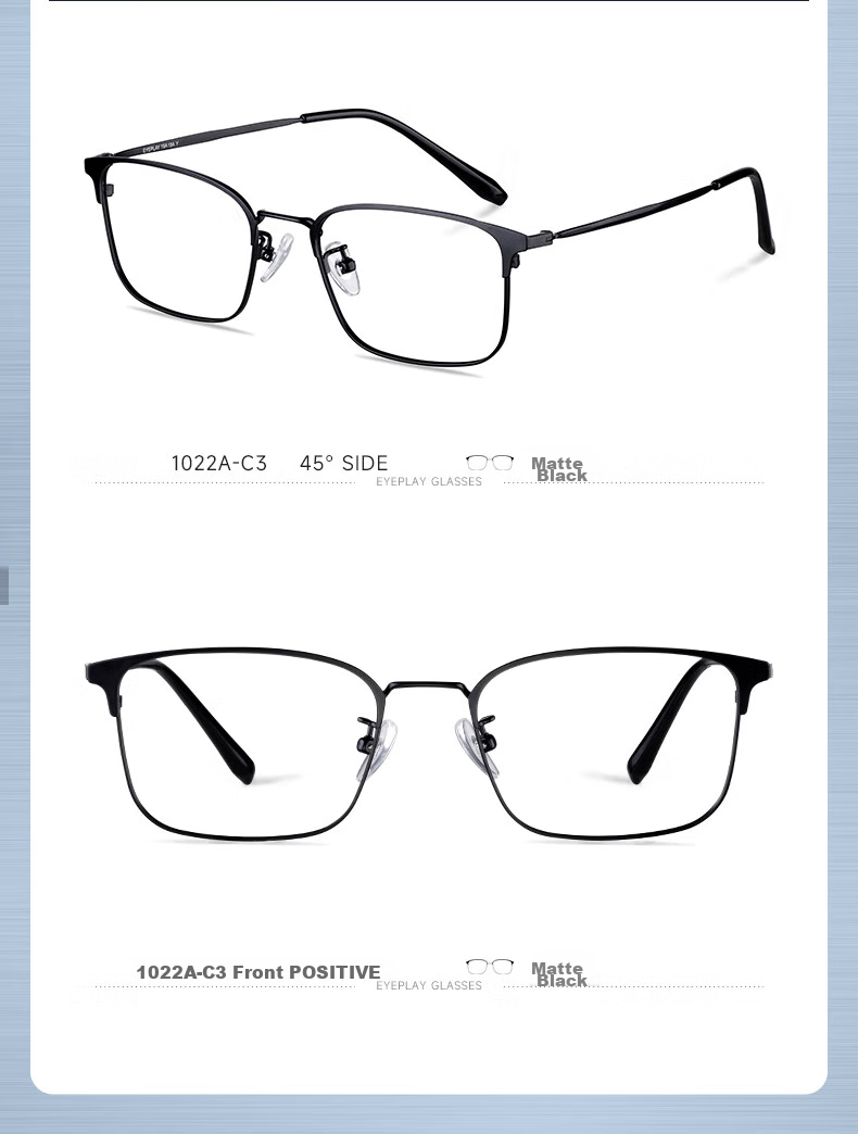 EYEPLAY Anti-Blue Light Radiation Myopia Eyebrow Frame Glasses, Lightweight Comfortable Computer Protective Eyewear, Prescription Available, Professional Glasses Fitting for Back to School 15