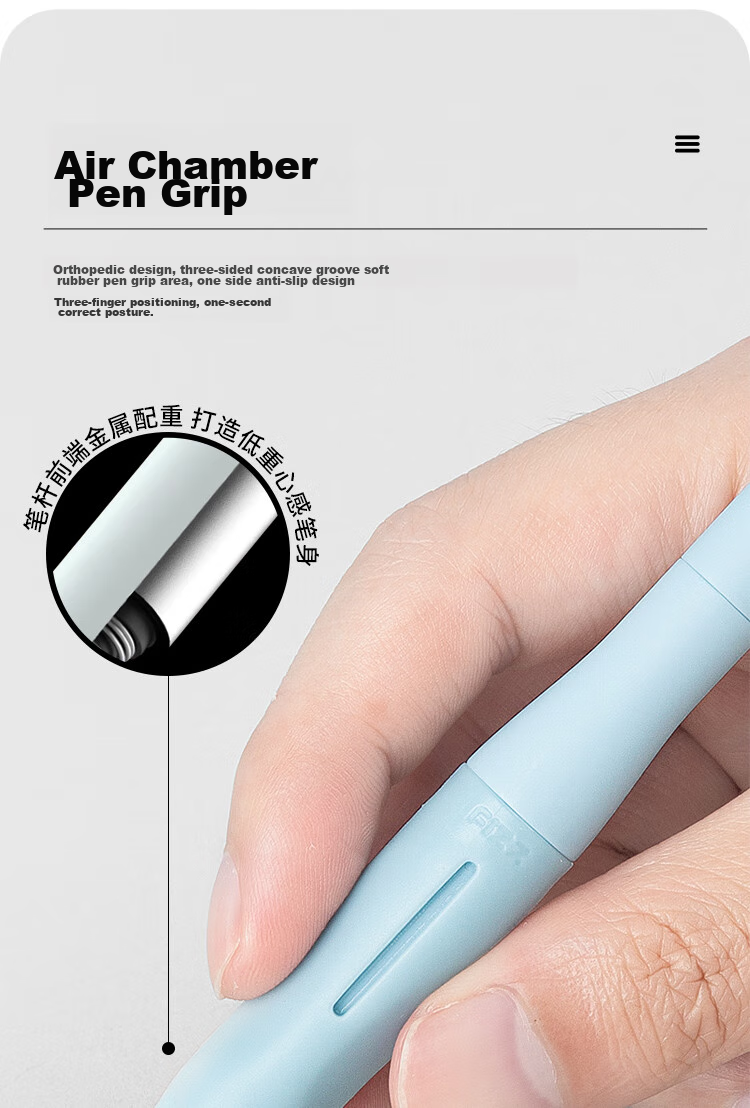 Fizz Quick-Drying Retractable Gel Pen, Stylish Design, 0.5mm Low Center of Gravity, Double Steel Ball CS Tip, Large Capacity Office Signing Pen, Back-To Exam Pen, 4-Pack B73003 6