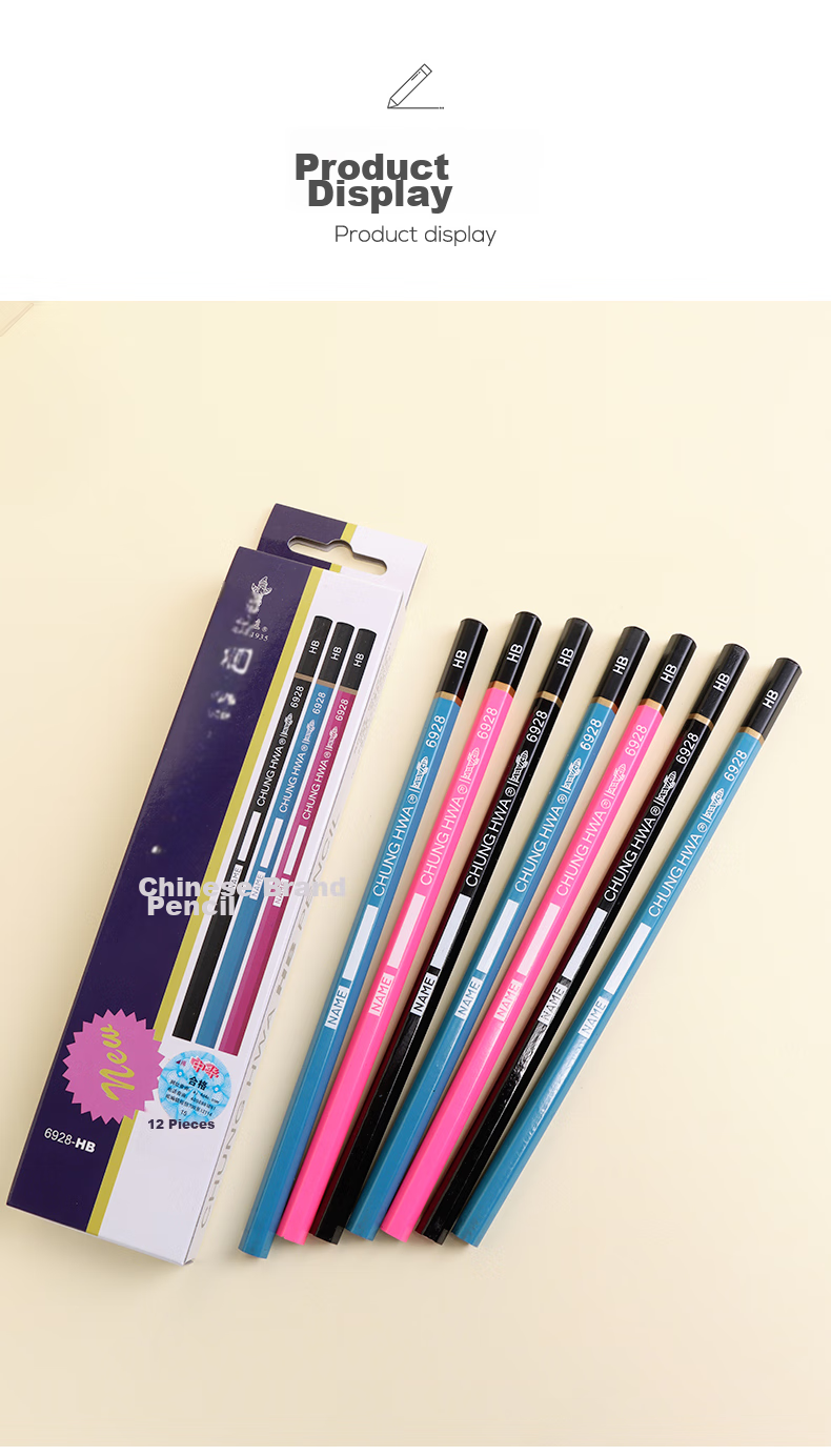 Zhonghua [Back to School Essential] Zhonghua Hexagonal HB Student Pencils for Office Writing, Pack of 12, Model 6928 8