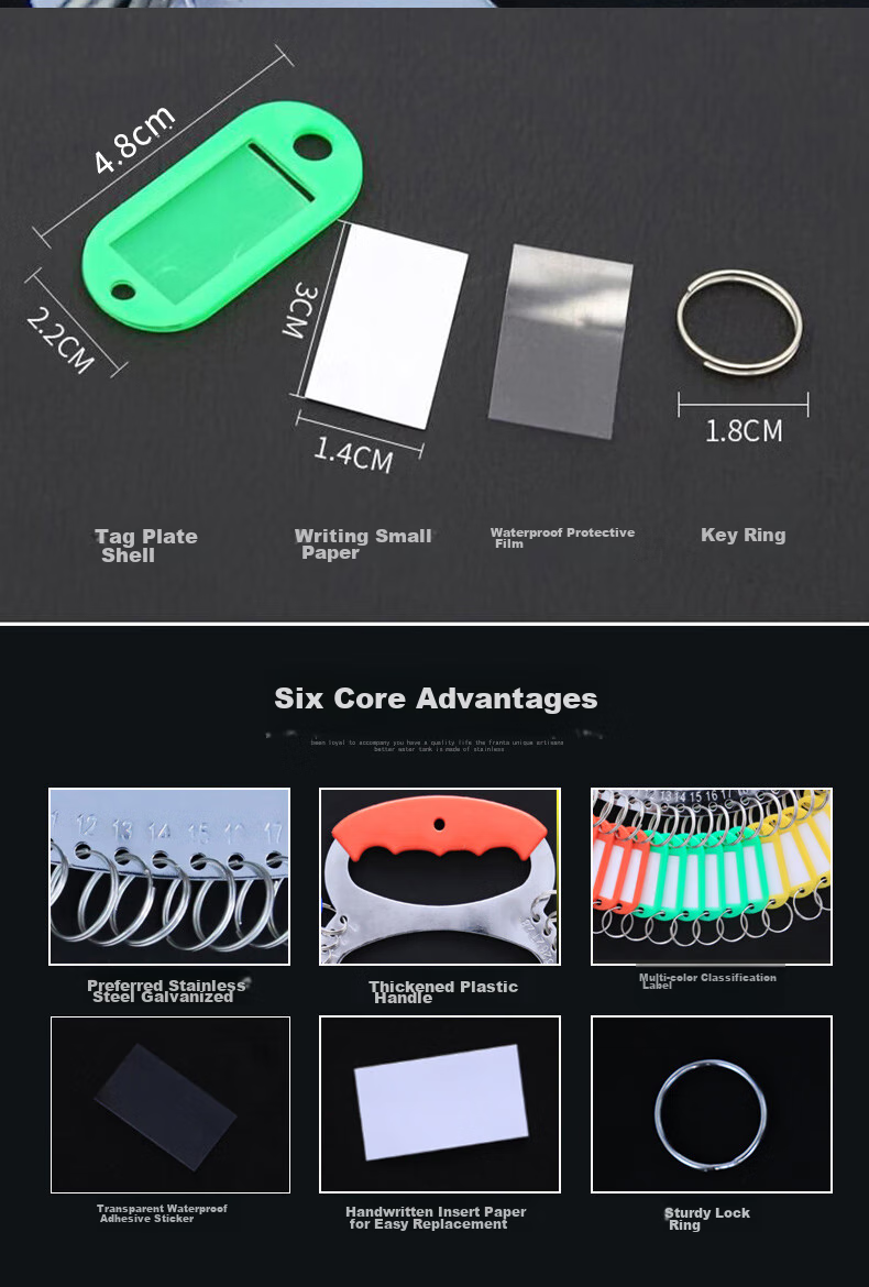 Elifo Key Ring, Landlord Key Tray Management Numbered Key Storage Organizer, Key Chain Organizer with Multiple Hooks, Key Tag Labels, Key Classification Rings And Bracelets 4
