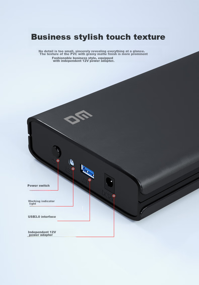 DM External Hard Drive Enclosure, 3.5-Inch HD035, USB3.0 SATA3 Serial Port, Laptop Desktop Computer External SSD And HDD Enclosure 6