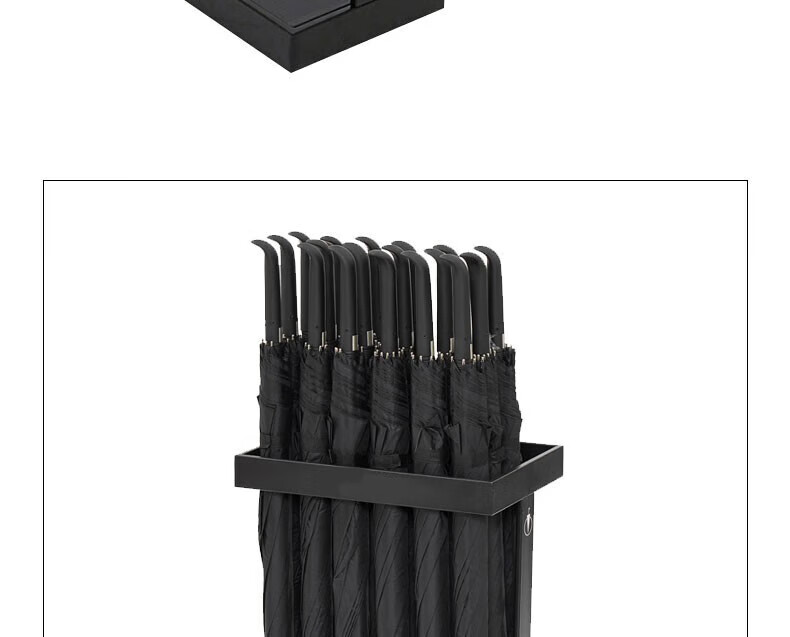 Sitoo Umbrella Stand Company Hotel Lobby Umbrella Storage Rack Umbrella Holder Floor-Standing Umbrella Storage, Black Thickened 12 Compartments 4