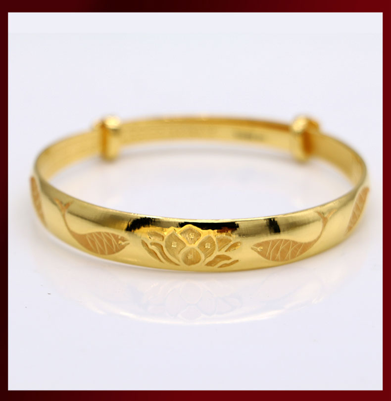 祥韵阁 618年中狂欢购 实心老人黄金手镯女 999足金推拉手镯送妈妈