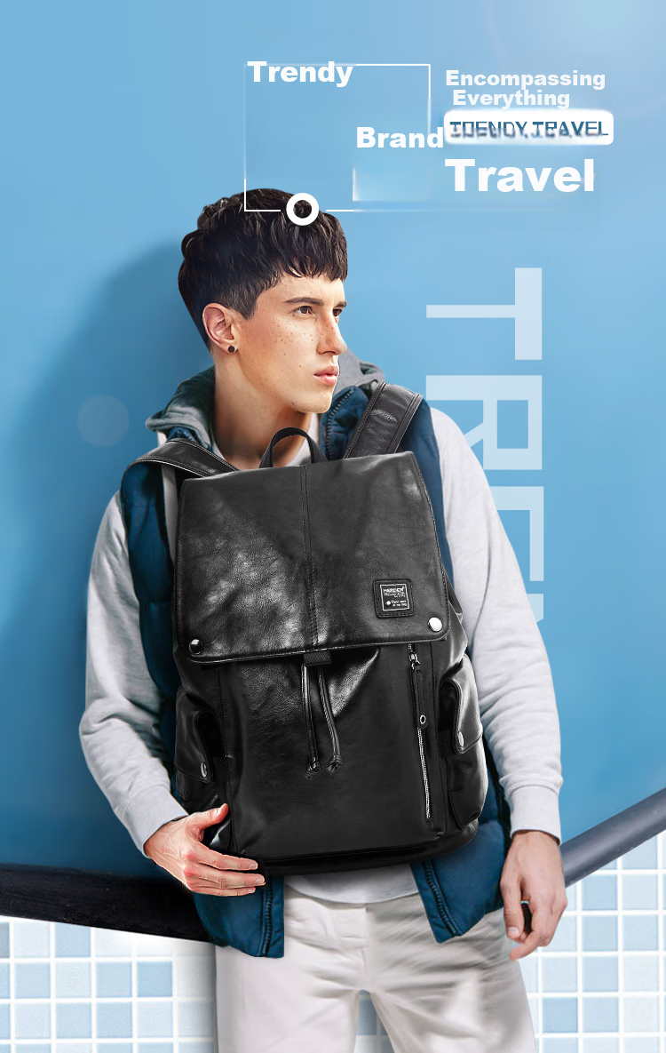 Herder Backpack for Men, Trendy Travel Casual Bag, 15.6-Inch Laptop Bag, Large Capacity Schoolbag for Middle And High School Students 1