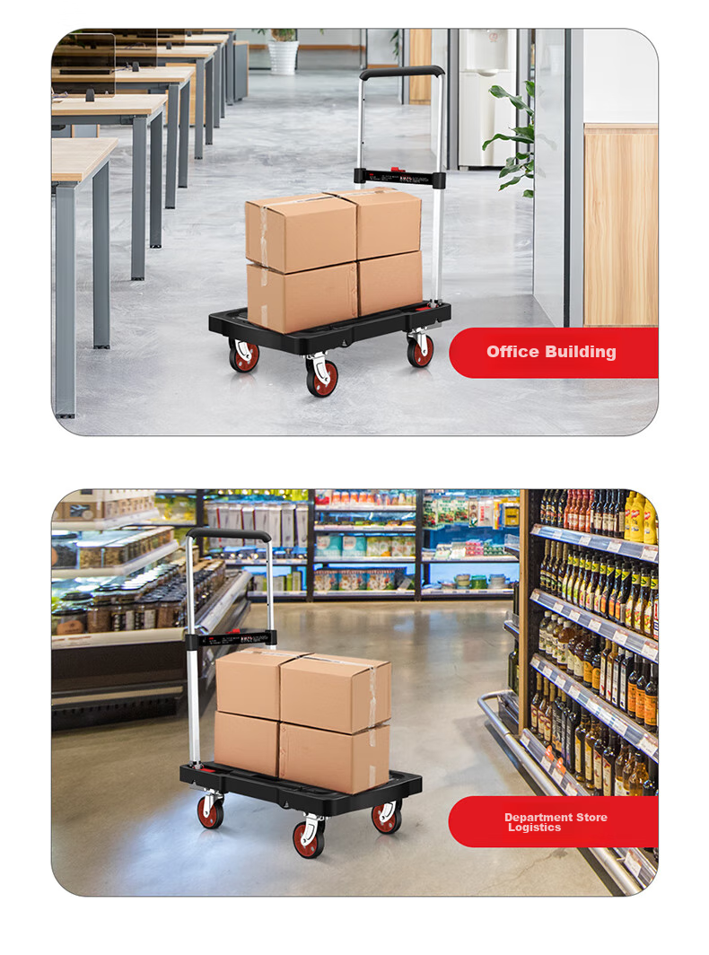 DU PONT Nai'an Series Flatbed Cart, Household Hand-Pulled Trolley, Moving And Cargo Transport, Fully Foldable Cart, Load Capacity 400 Ji 8