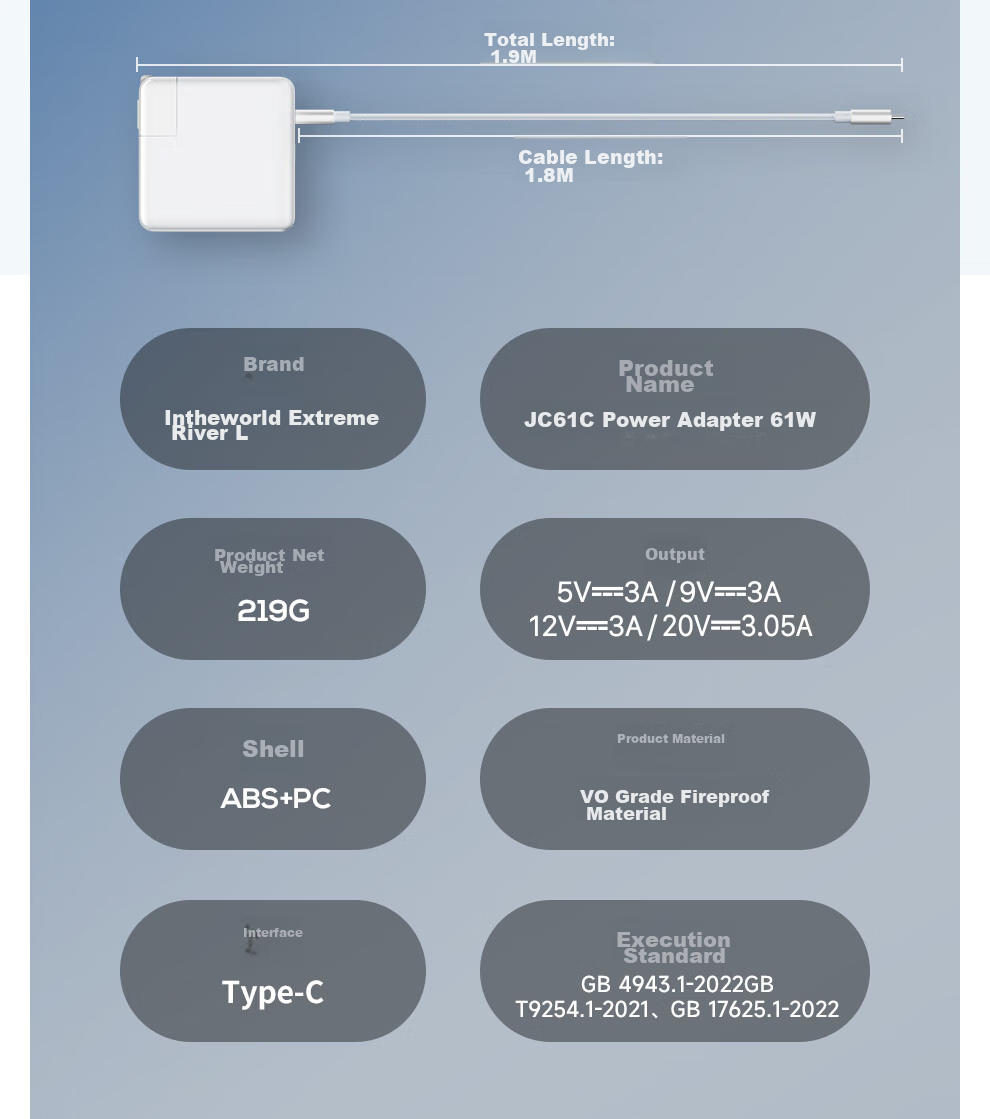 Jichuan Apple Laptop Charger, MacBook Pro 14/16 Charging Head, Type-C Cable Set, PD 96W Power Adapter, A2141/A2179/A2166 15