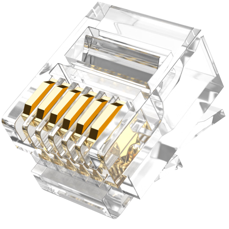 CNCOB Export Industrial Telephone Crystal Head, 2-Pin 6P2C RJ11 Telephone Line Crystal Head, 100 Pieces, CN-105