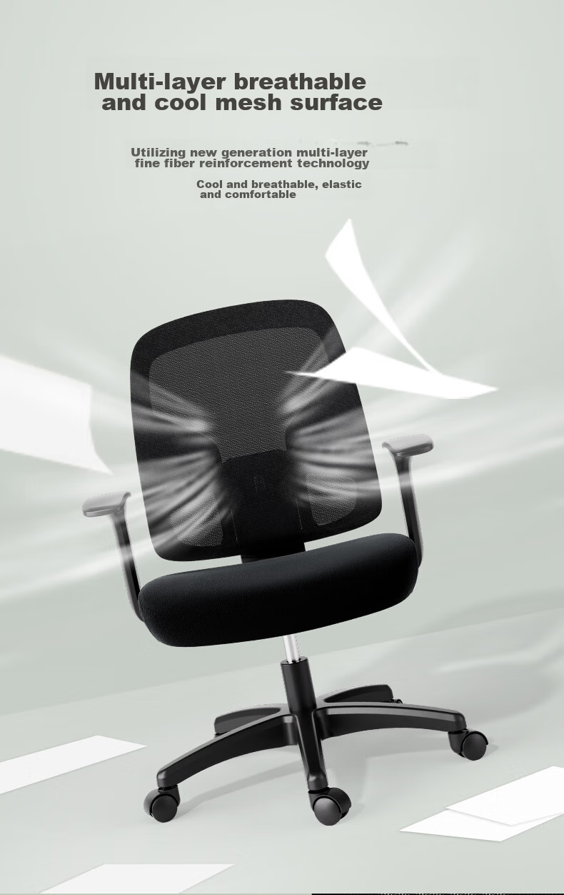 Deli KF255 Ergonomic Office Chair Conference Chair Home Student Study Chair Dormitory Backrest Chair Gray 11
