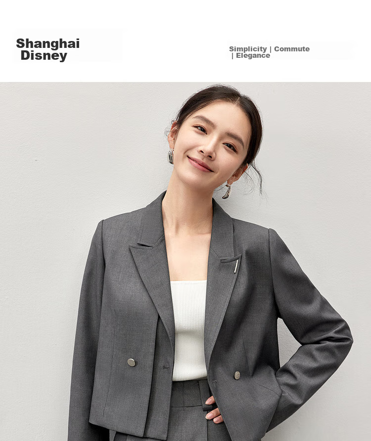 Sentubila Professional Interview Suit Set for Women, Spring And Autumn Style, Formal Wear, High-End Small Suit Outfit, Complete Set, Gray, S 1
