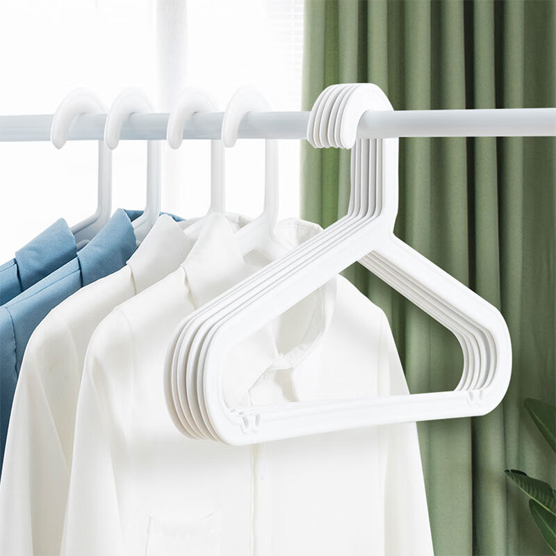 Ourunzhe Hangers, Plastic Seamless Non-Slip Drying Rack, Suitable for Both Wet And Dry Use, Simple Hanger Design, Small Clothes Support, Pack of 10