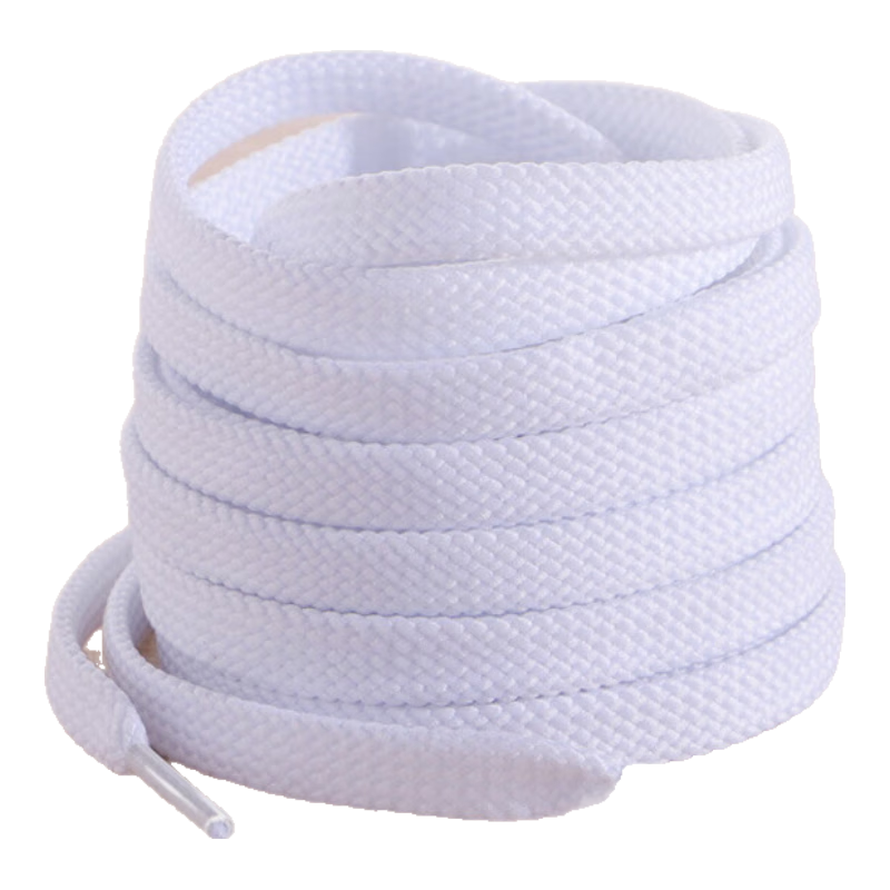 Nanjiren 3 Double Sports Shoe Laces, Casual Coconut Elastic Basketball Flat Men's Leather Shoes, Black And White, White, 120cm