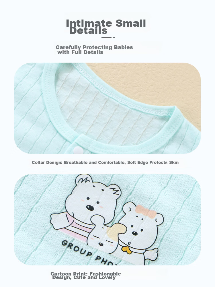 9I9 Baby Sleeping Bag, Summer Thin Pure Cotton, Sleeveless Vest for Infants, Newborn Pajamas, Anti-Kick Blanket, Air Conditioning Room Romper 12
