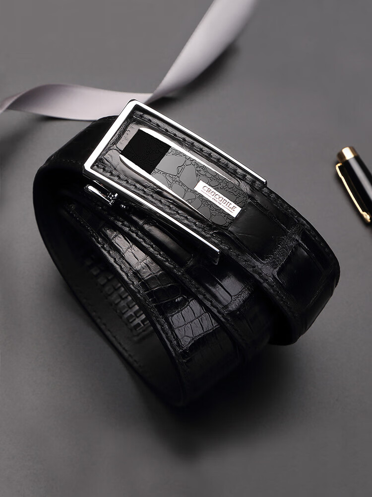 CROCODILE [Double Bone Crocodile Skin] Belt Gift Box, Men's Cowhide Business Inner Wear Automatic Buckle Waistband, Birthday Gift D261 3
